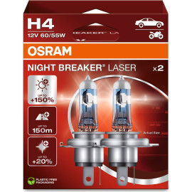 OSRAM H4 12V 60/55W P43t NIGHT BREAKER LASER +150% mehr Licht OSRAM H4 12V 60/55W P43t NIGHT BREAKER LASER +150% mehr Licht