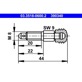 ATE Entlüftungsschraube / Entlüftungsventil 03.3518-0600.2 ATE Entlüftungsschraube / Entlüftungsventil 03.3518-0600.2