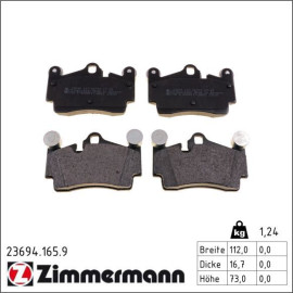 ZIMMERMANN Bremsbeläge 23694.165.9
