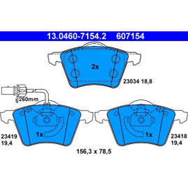 Bremsbelagsatz Vw P. Sharan 1.9-2.0 Tdi 95-10 13.0460-7154.2