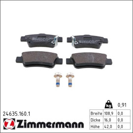 ZIMMERMANN Bremsbeläge 24635.160.1