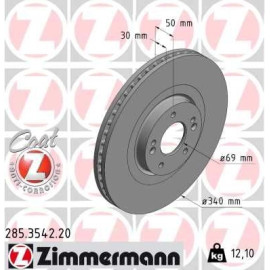 ZIMMERMANN Bremsscheibe 285.3542.20 ZIMMERMANN Bremsscheibe 285.3542.20