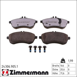ZIMMERMANN Bremsbeläge 24306.905.1