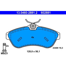 ATE Bremsbelagsatz Citroen Vorderachse C2/C3 1, 4-1, 6 02 13.0460-2881.2
