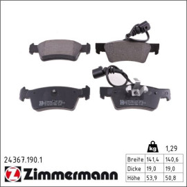 ZIMMERMANN Bremsbeläge 24367.190.1