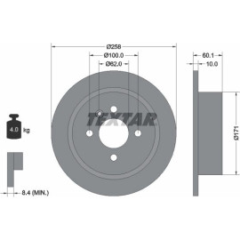 Textar Bremsscheibe 92019200 Textar Bremsscheibe 92019200