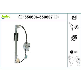 VALEO 850606 Fensterheber hinten links, elektrisch, ohne Komfortfunktion, ohne Motor