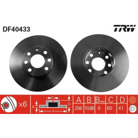 TRW Bremsscheibe Opel Astra G DF4043 TRW Bremsscheibe Opel Astra G DF4043