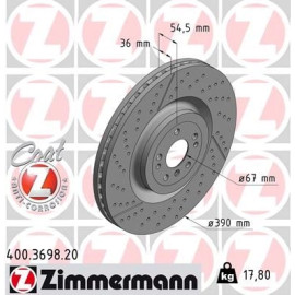 15 481 190 Bremsscheibe VA 400.3698.20 15 481 190 Bremsscheibe VA 400.3698.20
