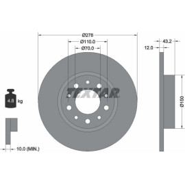 Textar Bremsscheibe 92145203 Textar Bremsscheibe 92145203