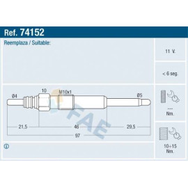 FAE Glühkerze 74152