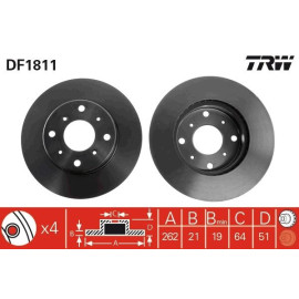 TRW Bremsscheibe DF1811 TRW Bremsscheibe DF1811