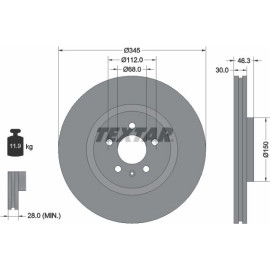 Textar Bremsscheibe 92143903 – 345 X 30 Textar Bremsscheibe 92143903 – 345 X 30