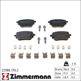 ZIMMERMANN Bremsbeläge 22986.170.2