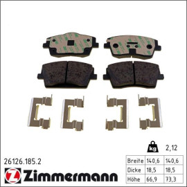 ZIMMERMANN Bremsbelagsatz, Scheibenbremse 26126.185.2