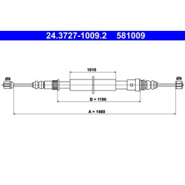 ATE Handbremsseil 24.3727-1009.2 ATE Handbremsseil 24.3727-1009.2