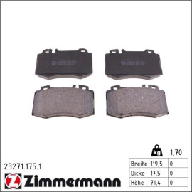 ZIMMERMANN Bremsbeläge 23271.175.1