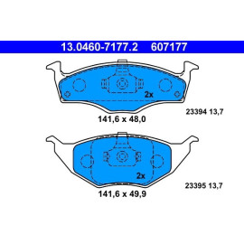 ATE Bremsbelagsatz VW Vorderachse Lupo 1.2 TDI 99-05 13.0460-7177.2