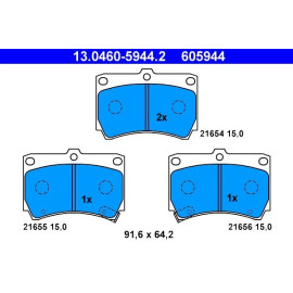 ATE Bremsbelagsatz Kia Vorderachse Rio 1.3/1.5 16V 00-05 13.0460-5944.2 ATE Bremsbelagsatz Kia Vorderachse Rio 1.3/1.5 16V 00-05 13.0460-5944.2