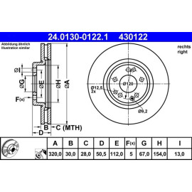 Bremsscheibe Db P. W124/R129 4.2-6.0 91-01 Pr 24.0130-0122.1 Bremsscheibe Db P. W124/R129 4.2-6.0 91-01 Pr 24.0130-0122.1