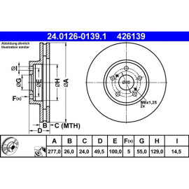 Bremsscheibe Toyota P. Avensis 1.6-2.0 03-08 24.0126-0139.1 Bremsscheibe Toyota P. Avensis 1.6-2.0 03-08 24.0126-0139.1