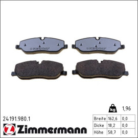 ZIMMERMANN Bremsbelagsatz, Scheibenbremse 24191.980.1