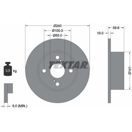 Textar Bremsscheibe 92136000 – 240 mm 10 Textar Bremsscheibe 92136000 – 240 mm 10