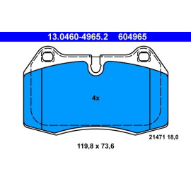 Bremsbelagsatz Bmw S. 7 2,5-3,5 94-01 13.0460-4965.2