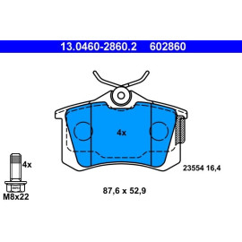 ATE Bremsbelagsatz 13.0460-2860.2 ATE Bremsbelagsatz 13.0460-2860.2
