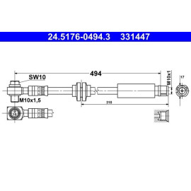 ATE Bremsschlauch 24.5176-0494.3 ATE Bremsschlauch 24.5176-0494.3