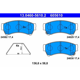 Bremsbelagsatz Mazda S. 6 1,8-2,5 07-13 13.0460-5610.2