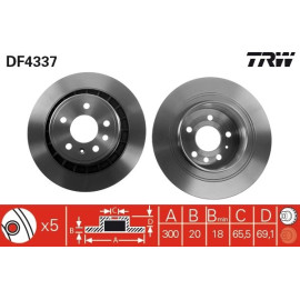 TRW Bremsscheibe Saab Bd. 9-5 DF4337 TRW Bremsscheibe Saab Bd. 9-5 DF4337