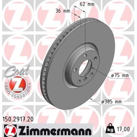 ZIMMERMANN Bremsscheibe 150.2917.20 ZIMMERMANN Bremsscheibe 150.2917.20