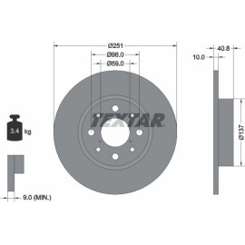 Textar Bremsscheibe 92202303 Textar Bremsscheibe 92202303