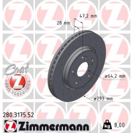 86 481 043 Sport Bremsscheibe VA Sport 280.3175.52 86 481 043 Sport Bremsscheibe VA Sport 280.3175.52