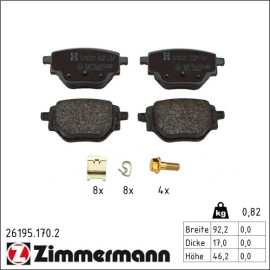 ZIMMERMANN Bremsbelagsatz, Scheibenbremse 26195.170.2