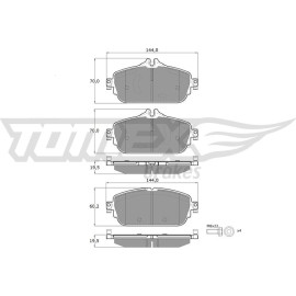 TX 18-74 TOMEX brakes Bremsbelagsatz, Scheibenbremse TX 18-74