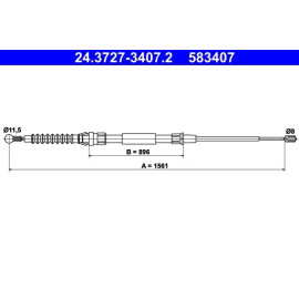 ATE Handbremsseil Seilzug Festellbremse 24.3727-3407.2