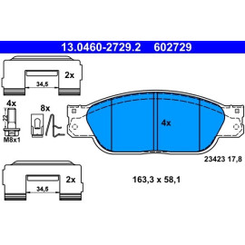 Bremsbelagsatz Jaguar P. S-Type 2,5-4,2 V8 99-07 13.0460-2729.2