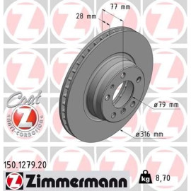 ZIMMERMANN Bremsscheibe 150.1279.20