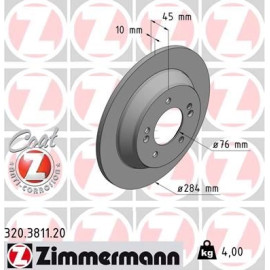 Zimmermann Bremsscheibe Hinterachse 320.3811.20 Zimmermann Bremsscheibe Hinterachse 320.3811.20