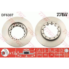 84 482 029 Bremsscheibe HA DF6307S