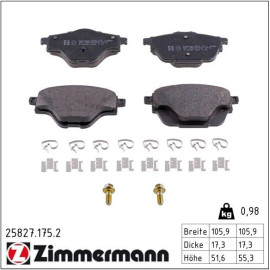 ZIMMERMANN Bremsbeläge 25827.175.2