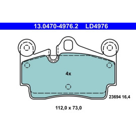 Bremsbelagsatz Vw T. Touareg 2,5-5,0 Tdi/3,2-6,0 02-10 Keramik 13.0470-4976.2
