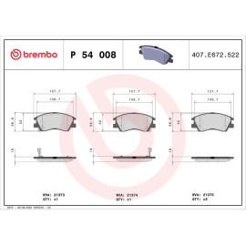 BREMBO Bremsklötze VA P 54 008
