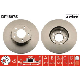 TRW Bremsscheibe BMW E90 10-/F20/F30/E84 DF4807S