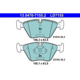 Bremsbelagsatz Bmw P. 3/X3/Z4 2.0-3.0 00-11 Keramik 13.0470-7155.2