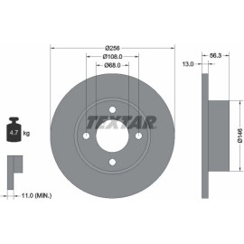 Textar Bremsscheibe 92057800 Textar Bremsscheibe 92057800