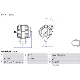 Bosch Automotive Generator 0986082310