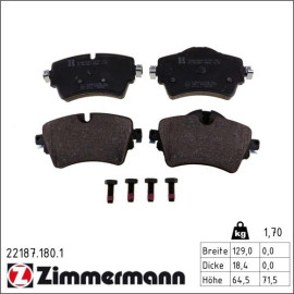 ZIMMERMANN Bremsbeläge 22187.180.1